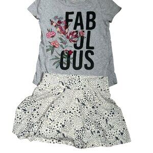 One Nation FABULOUS Girls Horse set shirt skirt 7-8 Outfit Ruffle tier Fairy